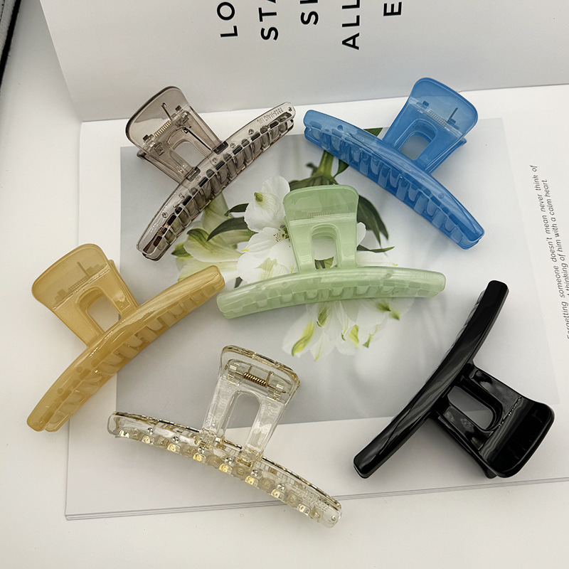 Korean Pc Large Jelly Color Fashion High-End DIY Back of the Head Women's Hairpin Shark Clip Hair Accessory Korean Pc Large Jelly Color Fashion High-End DIY Back of the Head Women's Hairpin Shark Clip Hair Accessory