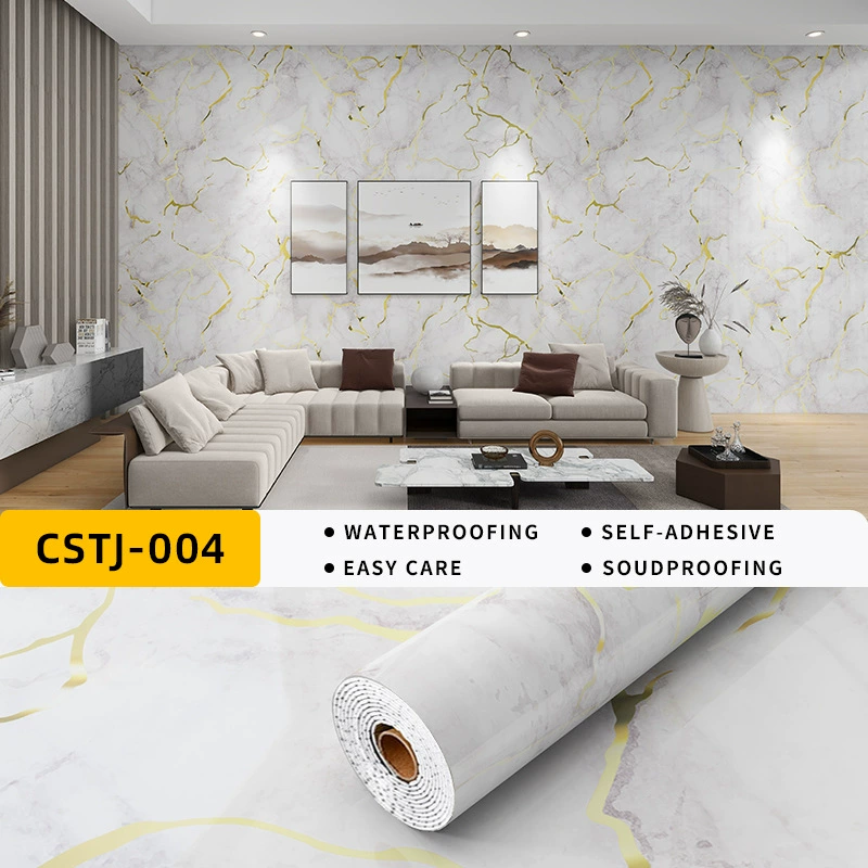 Marble self-adhesive wallpapers on wall, sticker