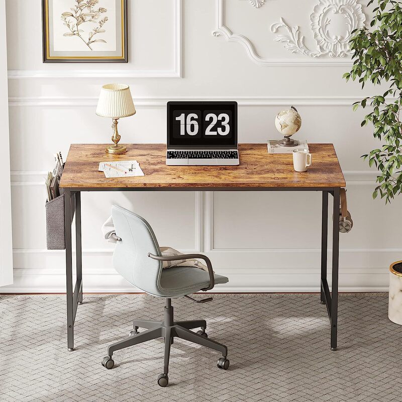 Study Computer Desk 40 "Home Office Writing Small Table Modern Casual Style of Pc Table Rustic Brown
