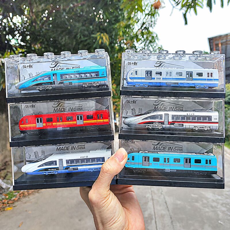 Chenglemei Alloy High-speed Rail Harmony Simulation Train Model Small Train Fuxing Door-opening Children's Toys