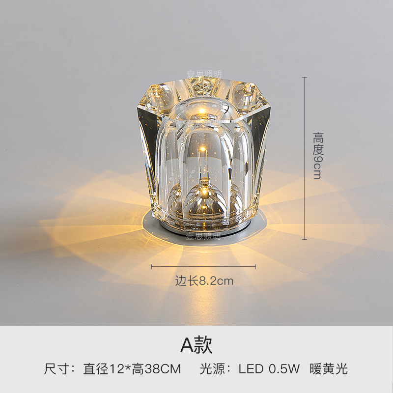 日本式アンビエンテック水晶携帯無線夜灯バー雰囲気テーブルランプ充電屋外レストラン電気スタンド