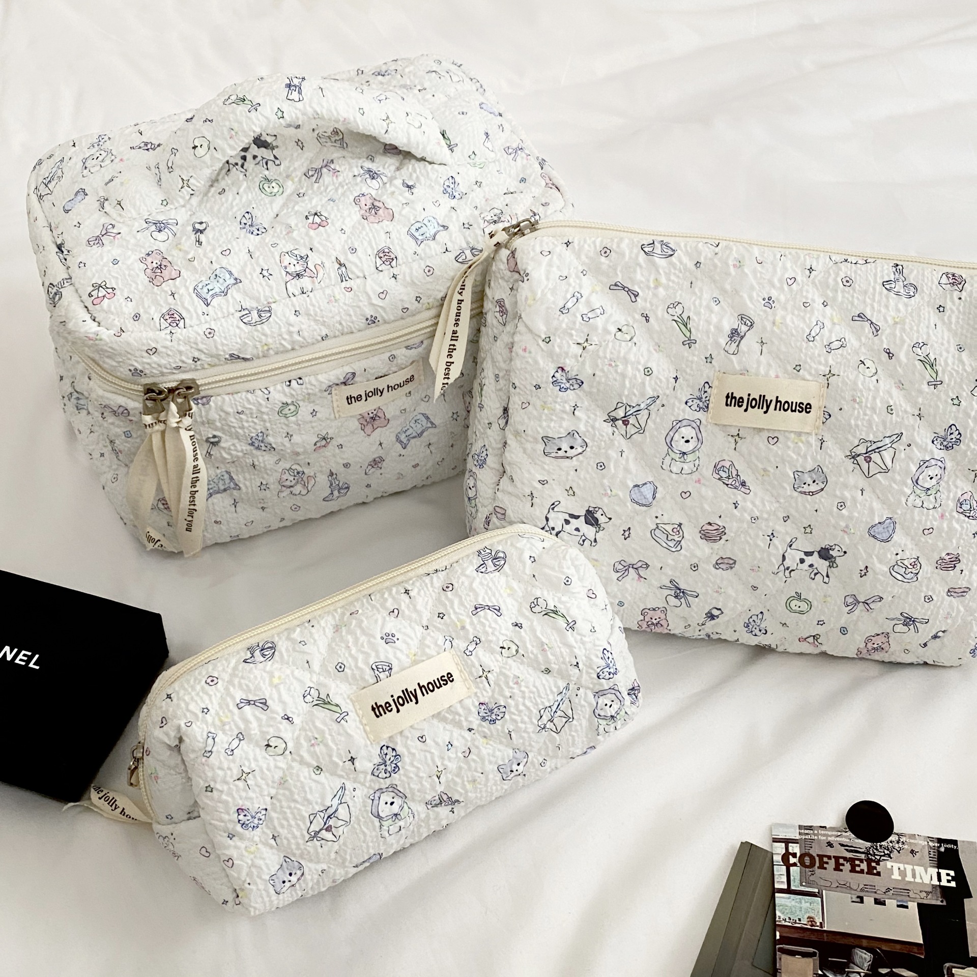 インスタ可爱い蝶結びポーチレディース大容量学生寮収纳バッグペンポーチ中包みペンポーチセット