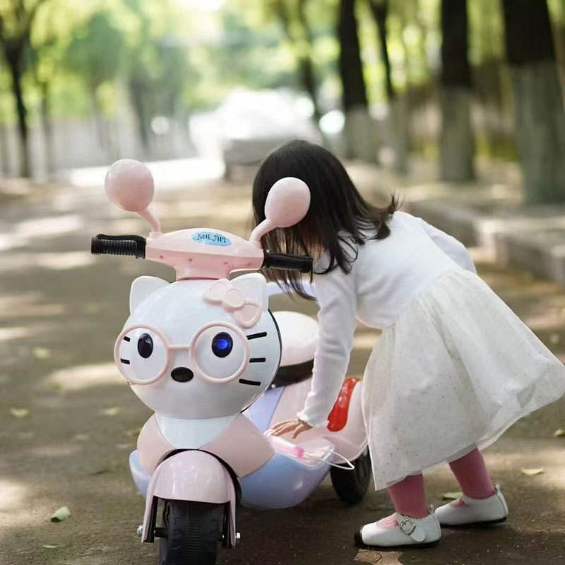 Cartoon electric electric car with seat