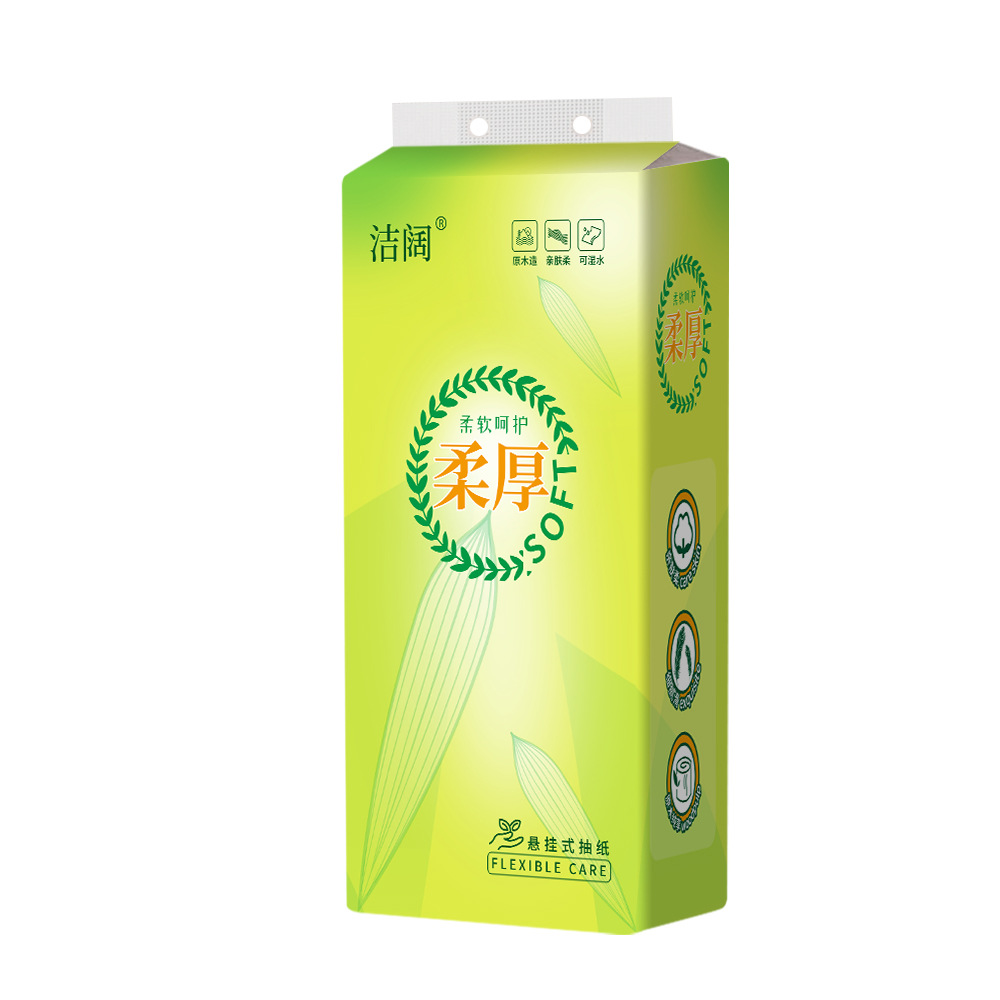 12 toallas domésticas colgadas de papel de extracción asequibles empaquetadas en una caja de servilletas al por mayor, papel higiénico de limpieza de manos