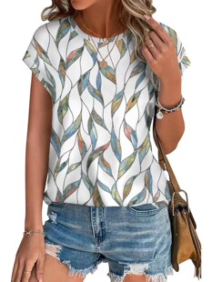 (Cross-border trading), fashionable trend short sleeve T-shirt with a round collar, European style, Amazon