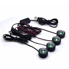 汽车脚底满地星氛围灯 车内改装室内装饰饰品七彩led灯一拖四声控