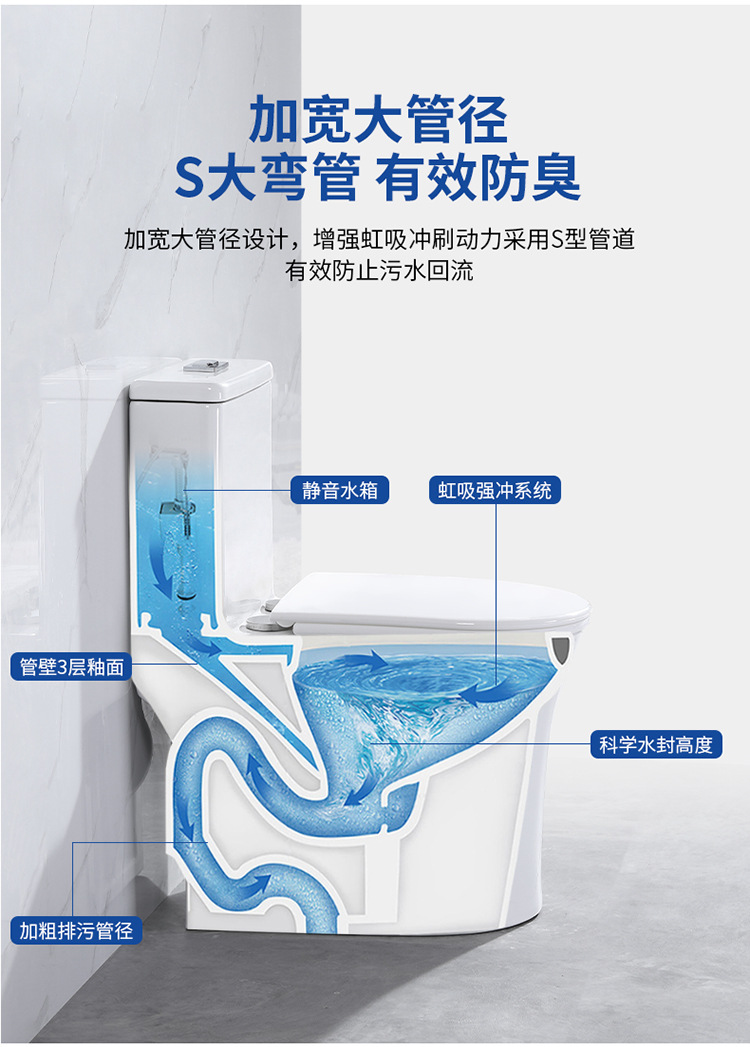 A small-sized, short 55cm toilet for small apartments, a silent and water-saving siphonic sitting toilet, and a toilet seat undefined