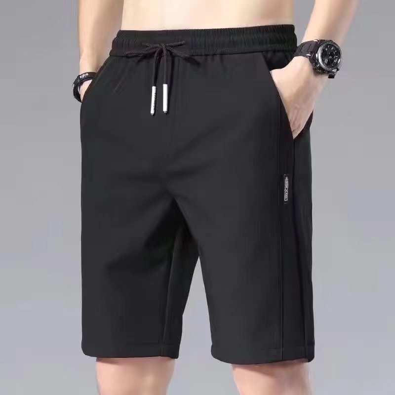 2024 Casual Shorts Men's Summer New Korean Loosen Stretch Stitching Labeling Beach Five-point Pants