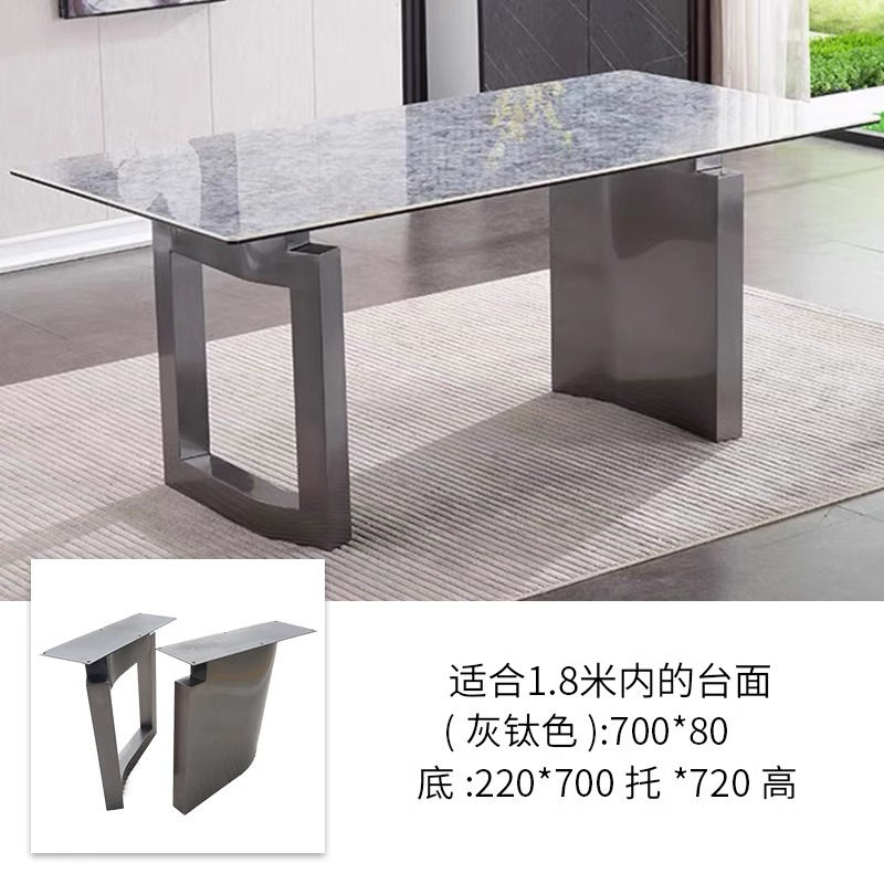 Mesa de acero inoxidable soporte de piernas de mármol base de lujo ligero marco de soporte de tabla de roca mesa redonda pie de mesa larga isla marco de mesa pie de comedor