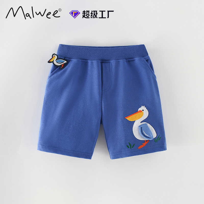 malwee boys pants summer new pants Europe and the United States small and medium-sized children's elastic waist casual pants children's summer pants