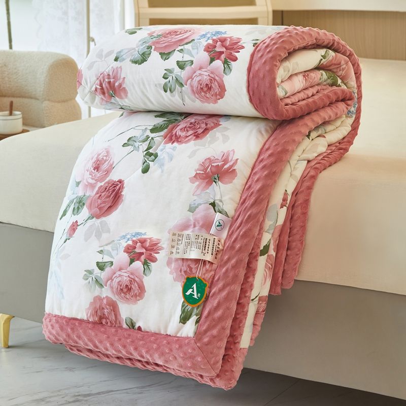 Cotton Winter Beanie Blanket with Thick Warm Winter Blanket 100% Cotton Bean Fur Children Autumn/Winter Blanket Air Conditioner Cotton Blanket Core