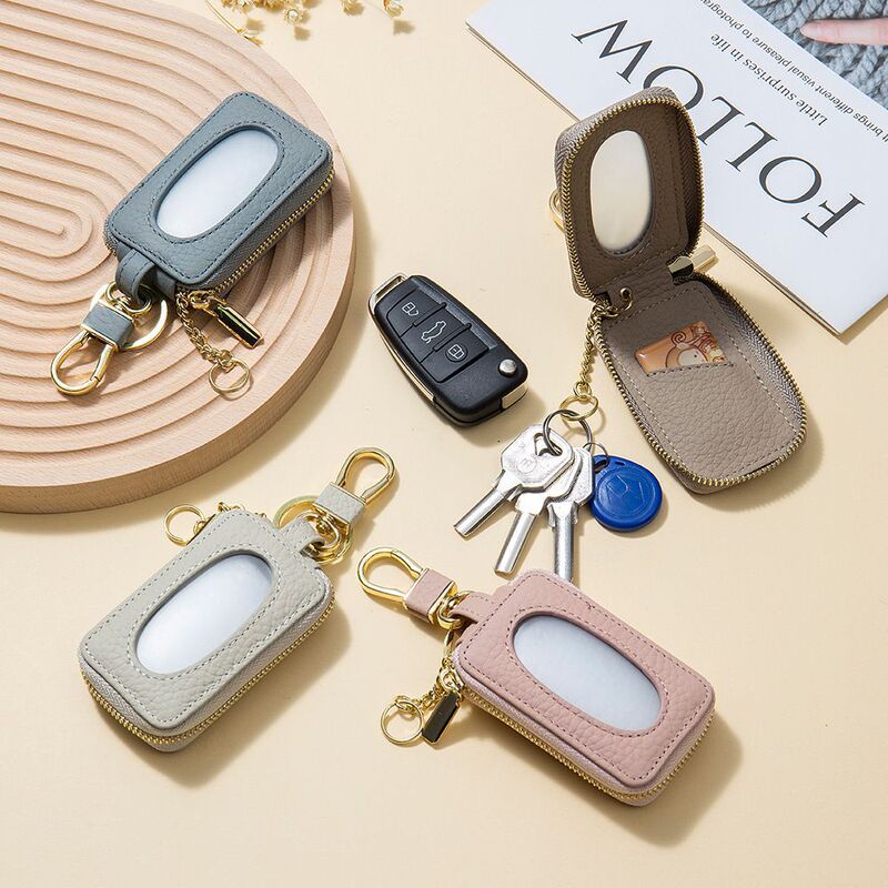 First-Layer Cowhide Car Key Case, Universal Genuine Leather Car Key Case for Men and Women, Compact and Exquisite Key Storage Bag