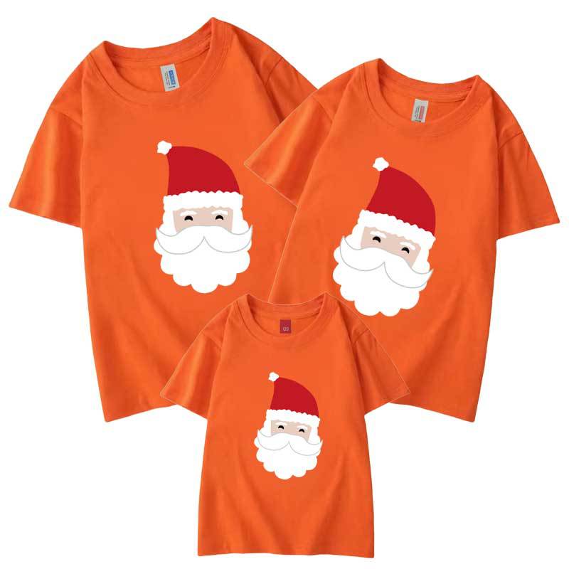 Verano barba blanca Santa Claus ciervo autoproducido y vendido refinado algodón padre-niño ropa de venta rápida niños de manga corta cuello redondo camiseta al por mayor