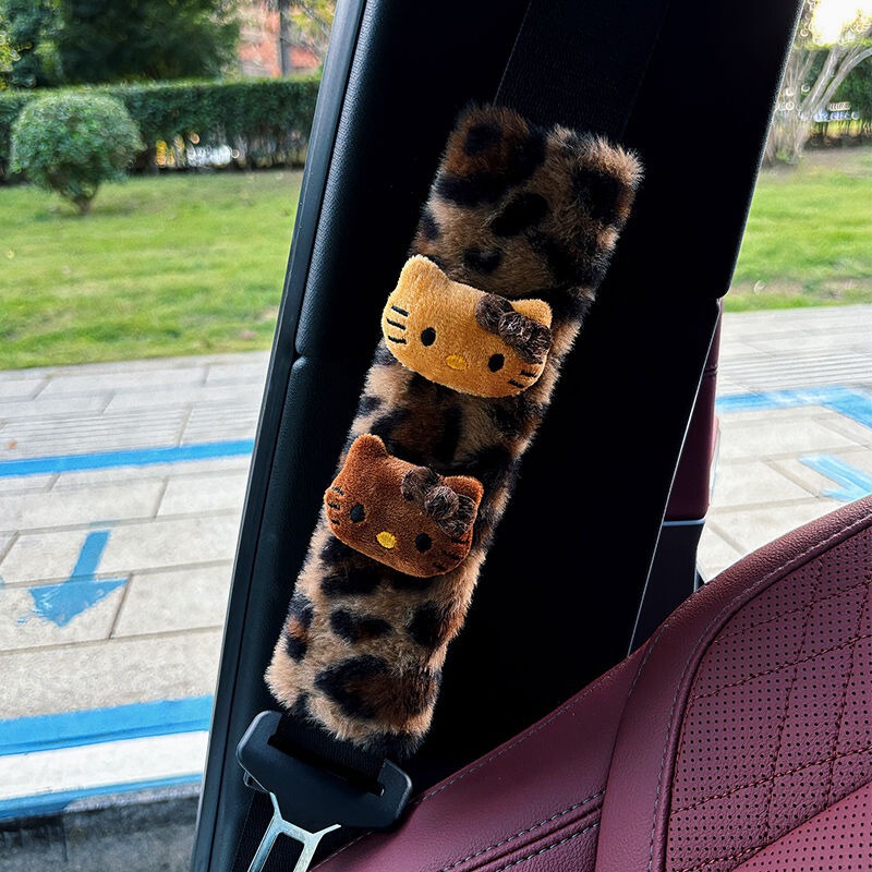 自動車のシートベルトの肩カバーの一つの創意的な車のかわいい豹の紋様のかわいい保険ベルトの保護カバーの女性の装飾|undefined