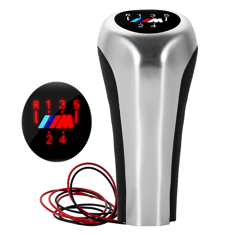 Suministro directo de fábrica, pomo de cambio de marchas LED rojo para transmisión manual de BMW serie 1356, modificación de pomo de cambio de marchas para automóvil image 2