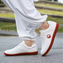 春夏皮面男鞋太极鞋软底牛筋底武术练功鞋太极拳功夫运动鞋女单鞋