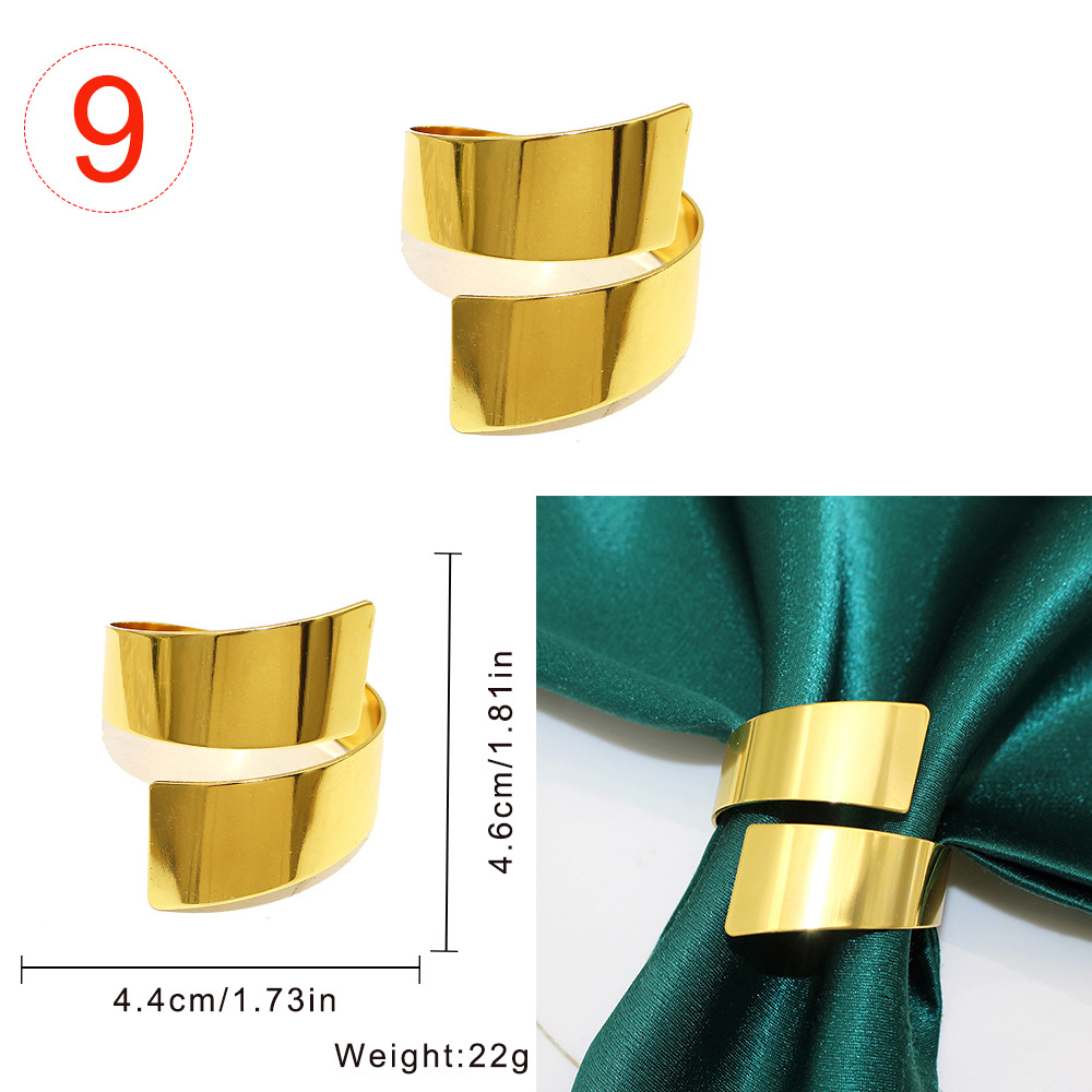 17g Weight Napkin ring Kitchen and drinking utensils 1 Piece Quantity Daily Occasion Metal Material Geometric Pattern Casual Style Casual Geometric Metal Napkin Ring 1 Piece 8