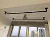 Clothes drying pole Hanging clothes rod balcony Punch holes fixed Double pole household wall Clothes hanger thickening