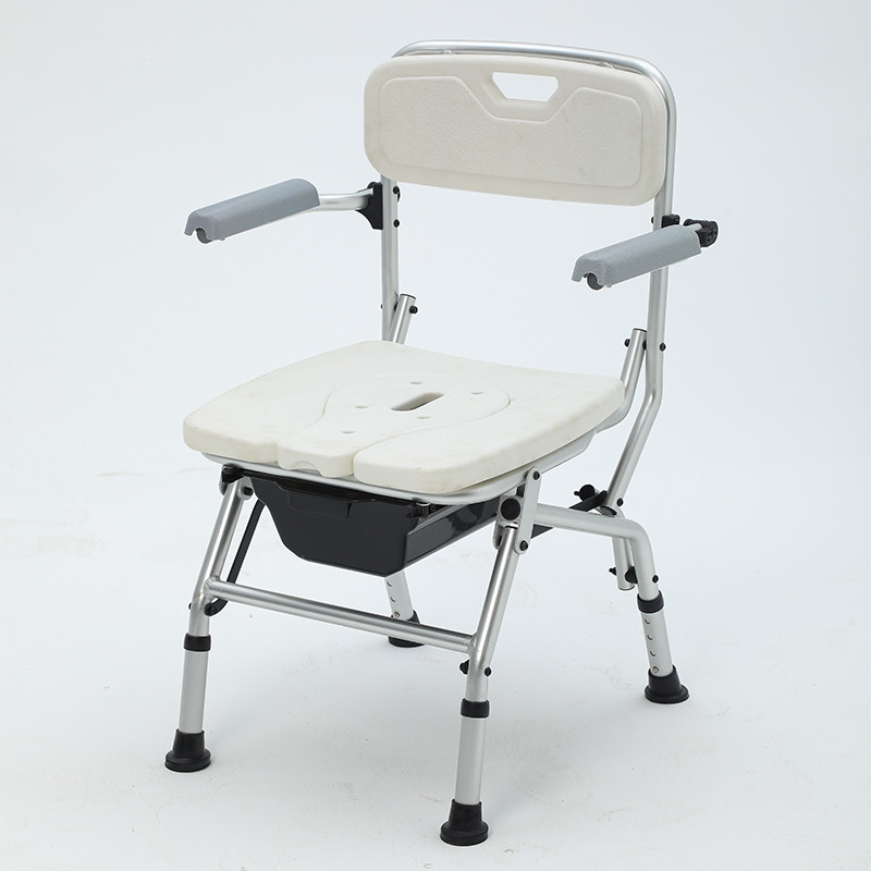 Silla de baño de ancianos Silla de baño plegable silla ergonómica negro mujeres embarazadas Silla de baño móvil