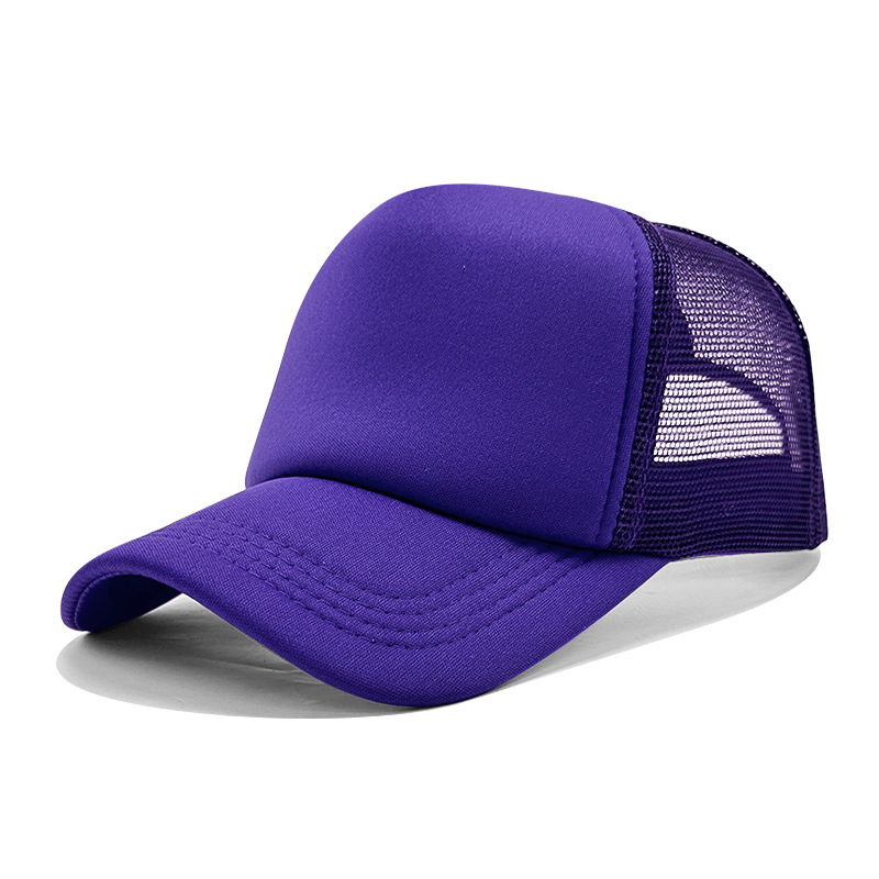 Gorra de malla de color sólido para exteriores transfronteriza, gorra con visera de protección solar, logo bordado, placa ligera transpirable, gorra de béisbol de malla al por mayor
