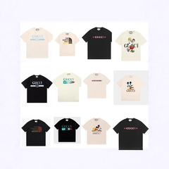 24年古GUフルプリントCCIベルクロラウンドネック半袖Tシャツネットセレブイン男女兼用半袖トップスカップル着用