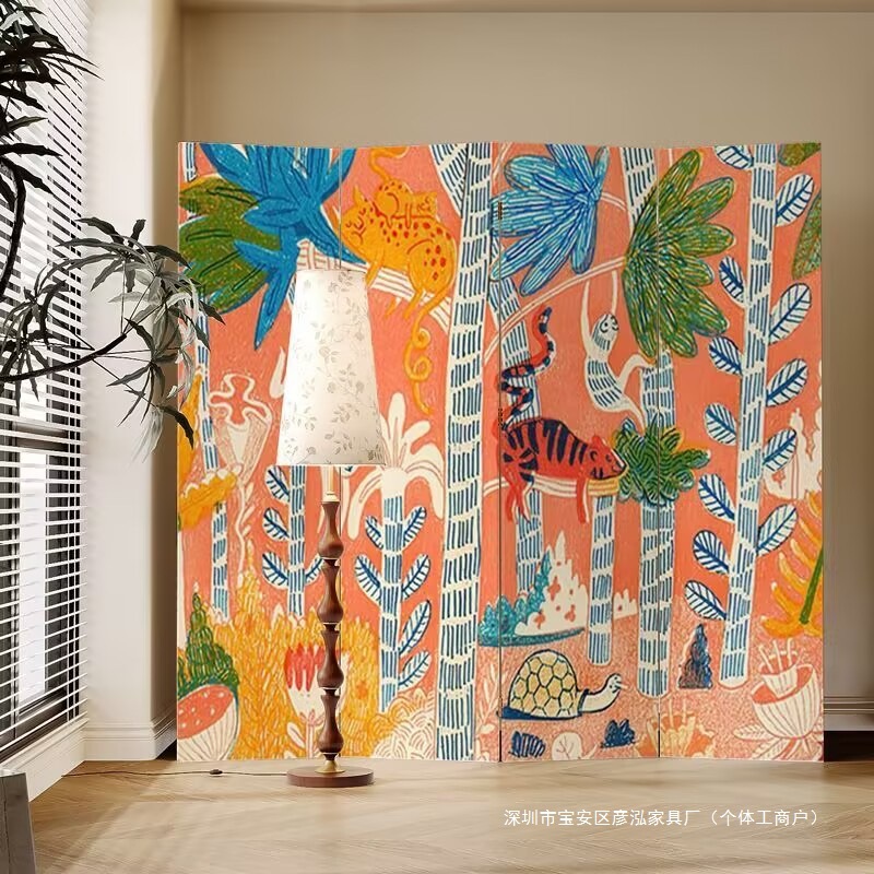 现代美式屏风隔断墙客厅卧室遮挡床家用折叠移动现代简约新款屏风