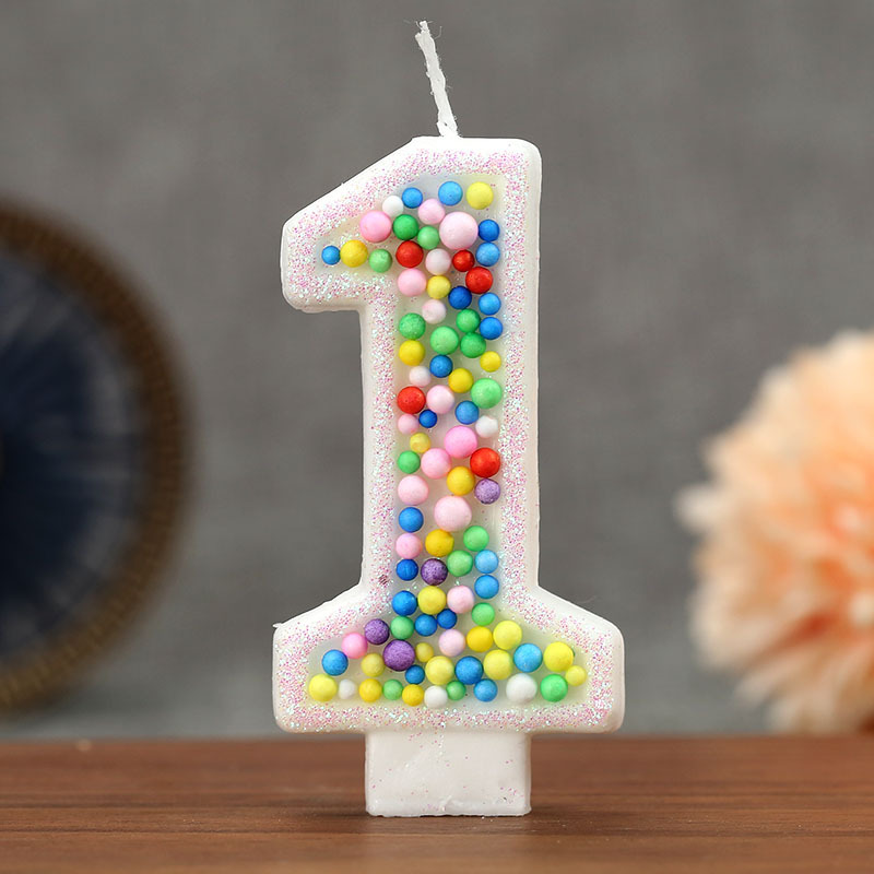 Velas de cumpleaños numéricas 0-9 con diseño de bolas, para Temu, Amazon, AliExpress – Mayorista de Yiwu
