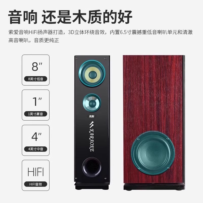 Xianke ホーム ktv オーディオセット歌うカラオケホームカラオケテレビマイクスピーカーオールインワンマイク|undefined