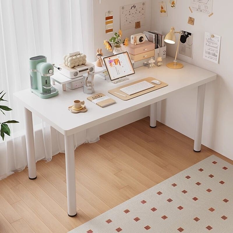 Desk, Office Desk, Large White Table, Rental House, Extra Thick Computer Desk, Desktop Makeup Writing Desk, Simple Office Desk
