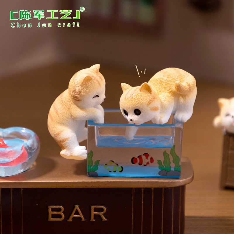 Cute and Naughty Little Cat Doll, Cute Doll House DIY Decoration Accessories, Mini Desktop Ornaments Cute and Naughty Little Cat Doll, Cute Doll House DIY Decoration Accessories, Mini Desktop Ornaments