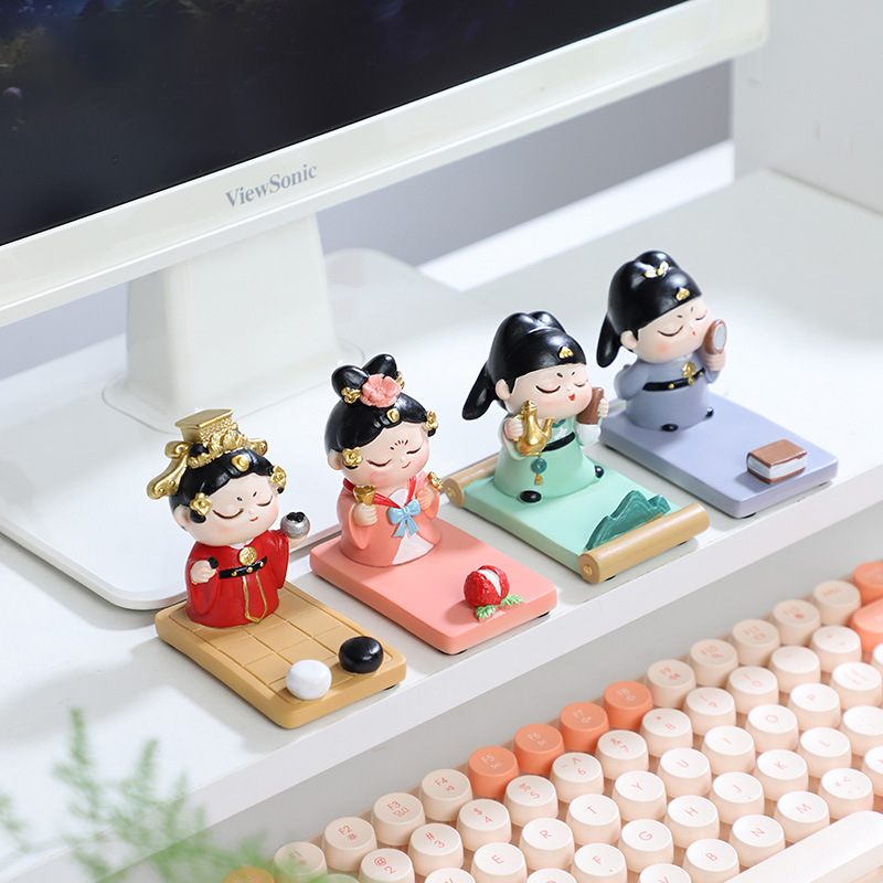 Ancient Style National Fashion New Chinese Style Datang Shengshi Creative Gift Tourism Cultural Souvenir Desktop Decoration Mobile Phone Bracket