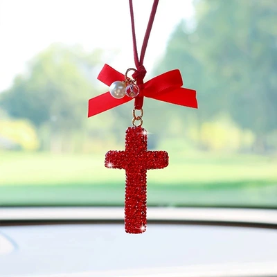 with Diamond-Encrusted Cross, High-End — Car hanging