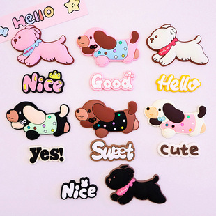 Soft Plastic Sausage Running Puppy Car Hook Sausage Dog Electric Car Phone Case Shoe DIY Polka Dot Dog Piece