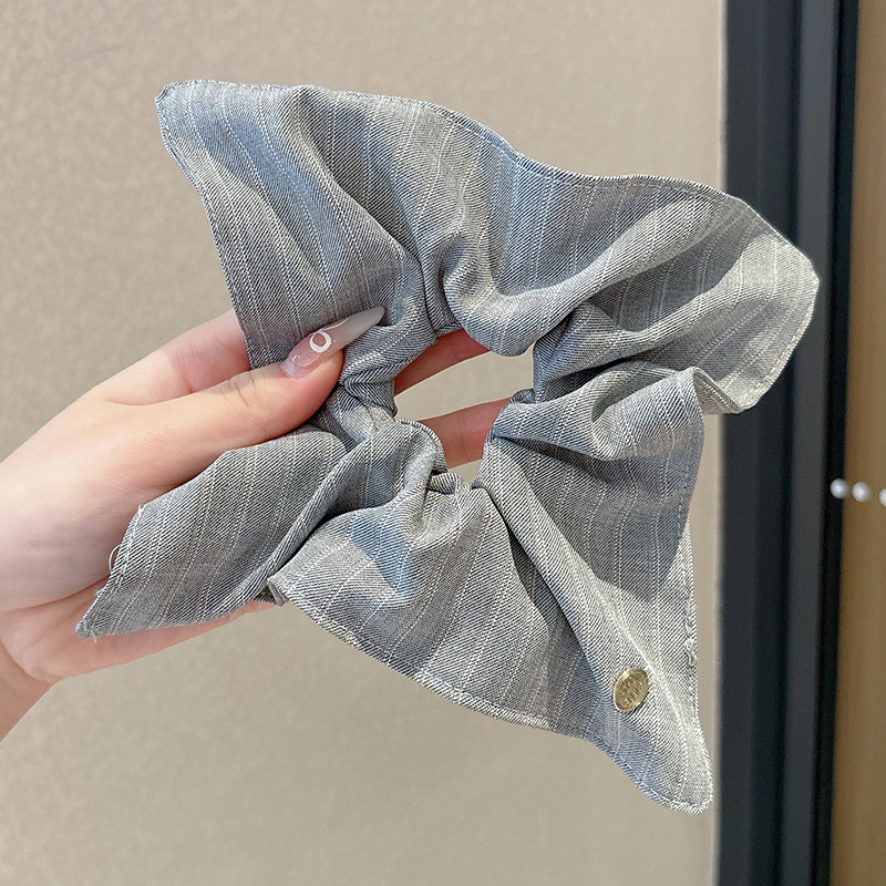 Lazo para el cabello de intestino grueso de encaje de alta calidad de Corea para mujer, banda elástica y duradera, bufanda cuadrada de todo fósforo, cuerda para la cabeza, accesorios para el cabello