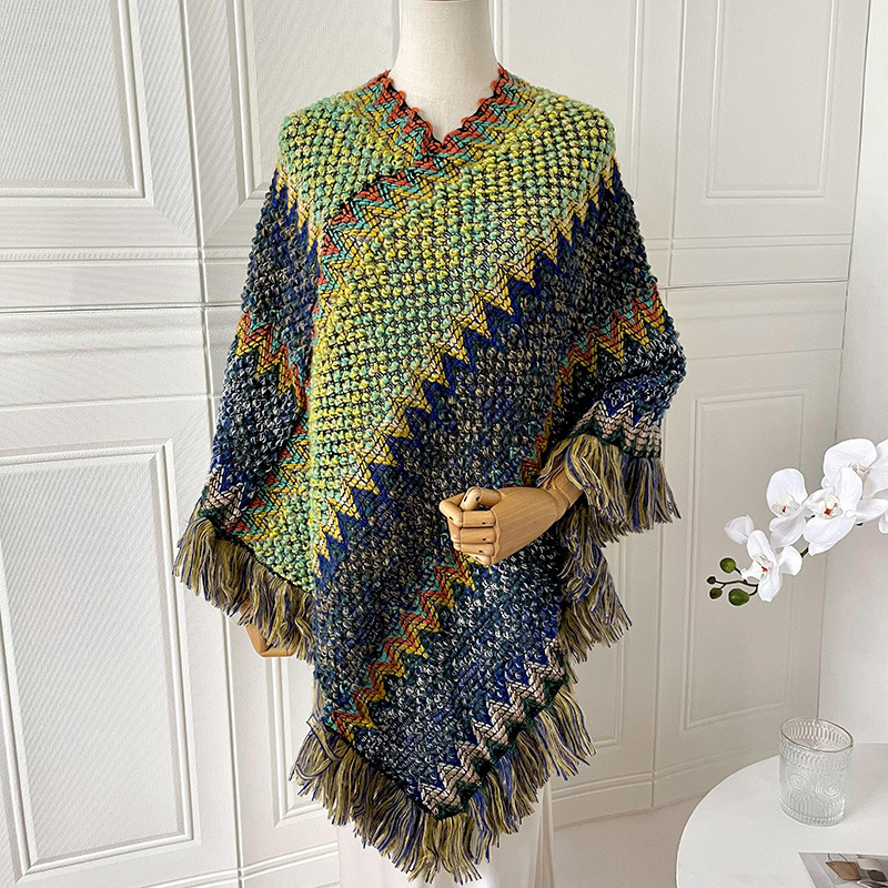 Nacional viento turismo primavera chal femenino irregular cabeza caliente llano borla bufanda fuera con capa