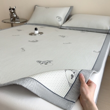 卡通冰丝凉席三件套2025新款儿童豆豆软席a类母婴级可机洗凉感席3