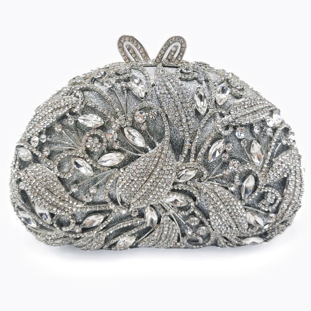 Nuevo paquete de cena de diamantes transfronterizos, bolsas de mano de banquete, bolsas de cena de diamantes huecadas, embrague de cristal