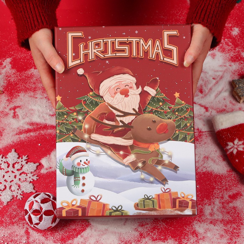 En stock caja de regalo de Navidad cubierta de cielo rojo caja de regalo grande bufanda termo taza caja de Nochebuena caja de Apple image 15