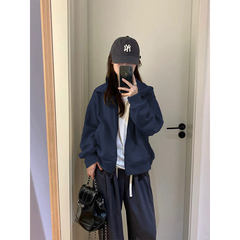 短款正肩卫衣外套女春秋2025新款即墨修身秋季穿搭小个子连帽薄款