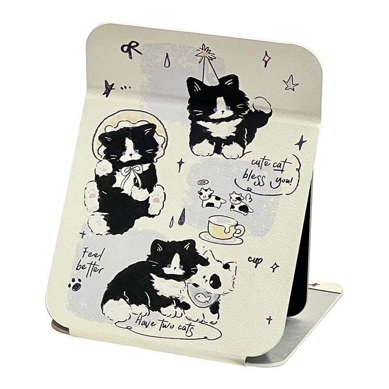 Espejo plegable de oficina, espejo portátil, dormitorio, hermoso espejo de maquillaje de escritorio.