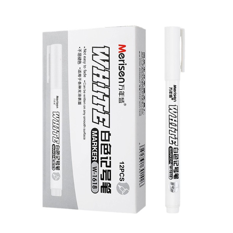 Wanniansheng 1618 blanco cabeza delgada sola cabeza marcador impermeable no borrable arte pintura graffiti rotulador al por mayor