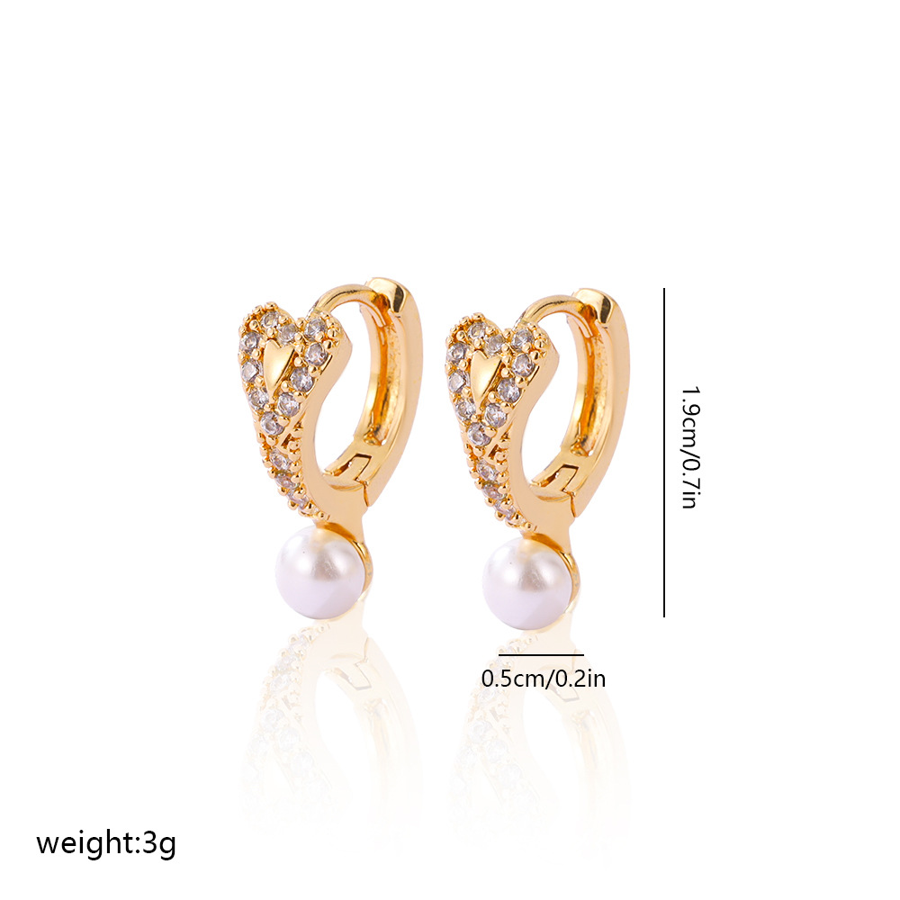 5g Weight Brass Ear Needle Material Zircon Inlay Material Drop Earrings Classification 1 Pair Quantity Daily Occasion Brass Material Heart Shape, Bow Knot Pattern Women's Gender Inlay Design Elegant Style 1 Pair Elegant Heart Shape Bow Knot Inlay Brass Zircon Drop Earrings 6