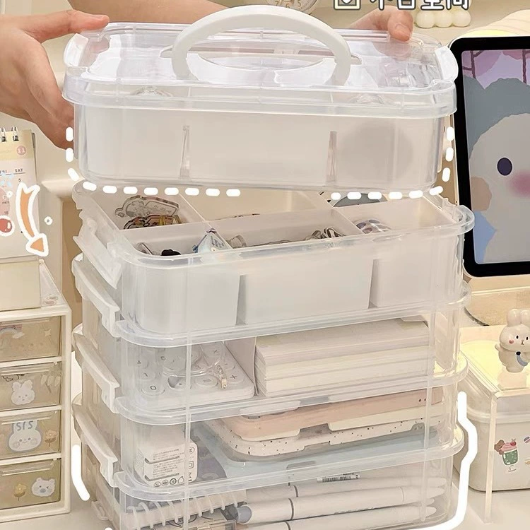 Table handheld storage box, capacious stationery