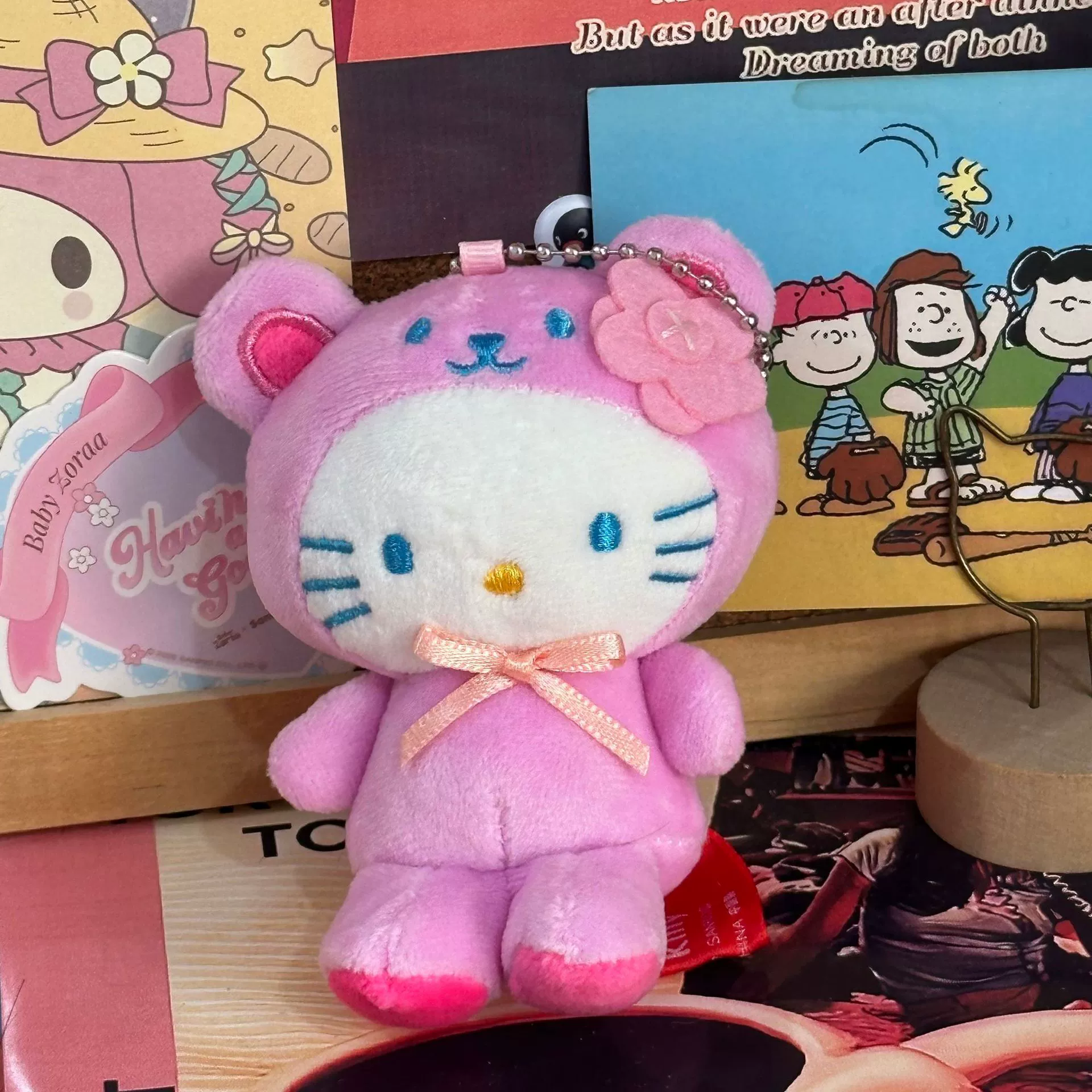 Плюшевый брелок-подвеска Hello Kitty, милый кукольный брелок для сумки, 11 см, легкий и прочный