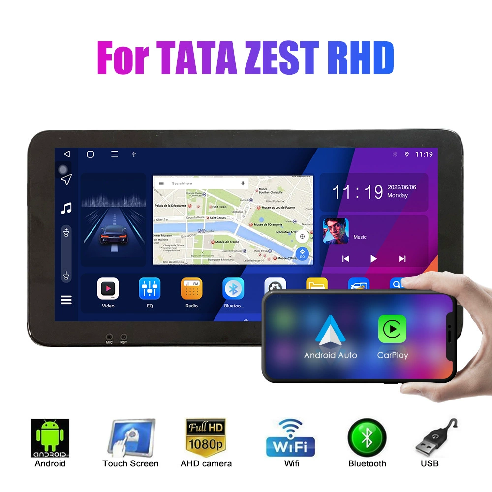 Подходит для Tata ZEST правый пептид 9-дюймовый Android навигатор для автомобиля с камерой заднего вида, все в одном