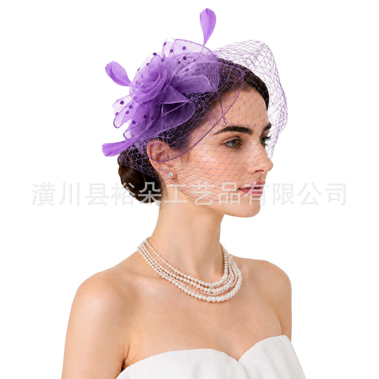 Cross-border mesh headwear, European and American vintage feather bridal hats, tea party, party, evening dinner headpieces and hair accessories wholesale