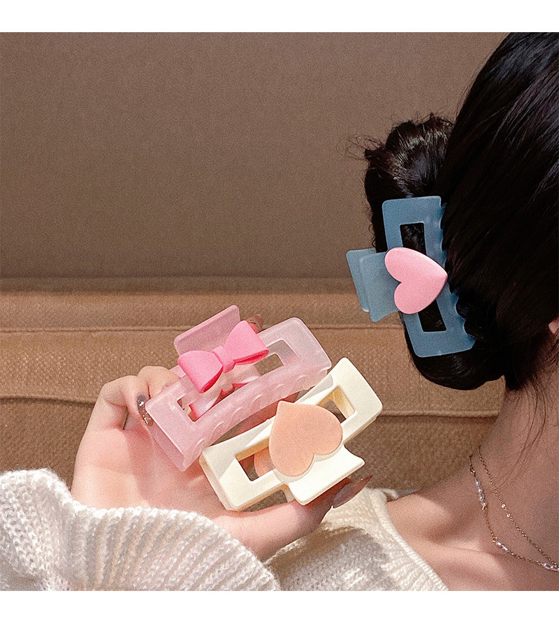 Fashion Girl Jelly Pink Heart Bow Pendant Hair Clip Shark Hairpin Hair Accessories