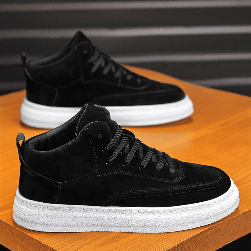 Men's Shoes Spring 2025 New High-Top Sneakers Trendy Korean Style Versatile Shoes Men's Slip-On Sports Casual Trendy Shoes