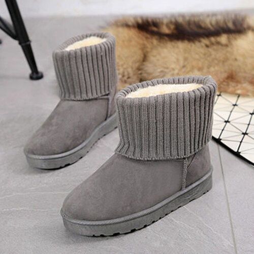 Women's Winter Snow Boots with Fleece Lining, Insulated and Thick Cotton Boots, Versatile Cold-Resistant Thick-Soled Short Boots, Northeastern Cotton Shoes
