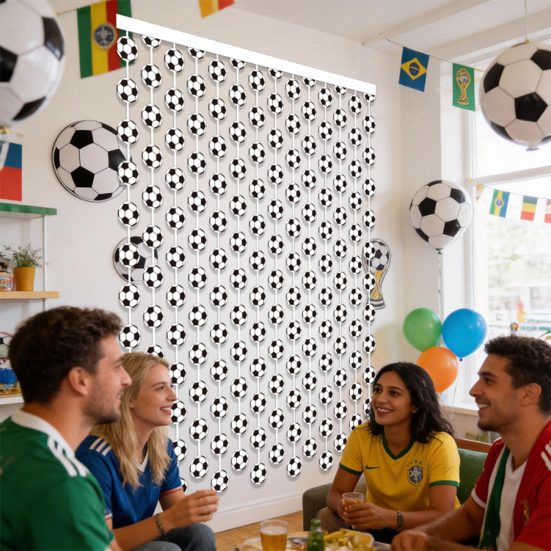 Usa, Canada, and Mexico World Cup Rain Curtain Festival Party Decorations Props Double-Sided Football Tassel Rain Curtain Door Curtain